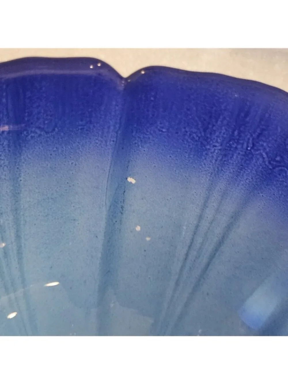 VTG ARC Fruit Bowls Blue Cobal Frosted Ombre Flower Textured 5